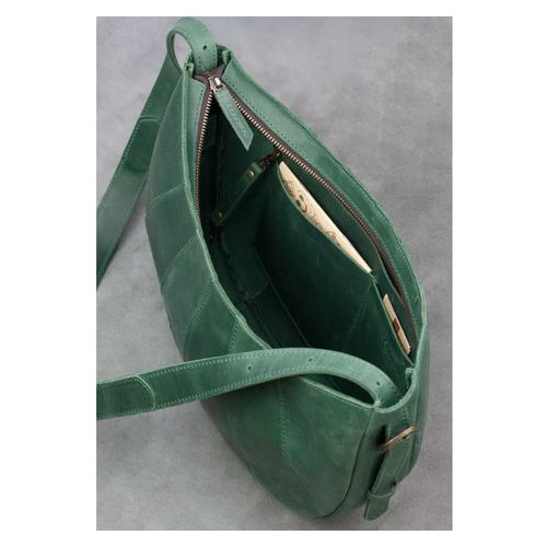 Шкіряна сумка Круасан зелена Blank Note BN-BAG-12-iz фото №5