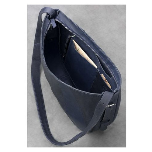 Шкіряна сумка Круасан синя Blank Note BN-BAG-12-nn фото №5
