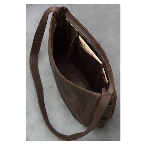Шкіряна сумка Круасан темно-коричнева Blank Note BN-BAG-12-o фото №5