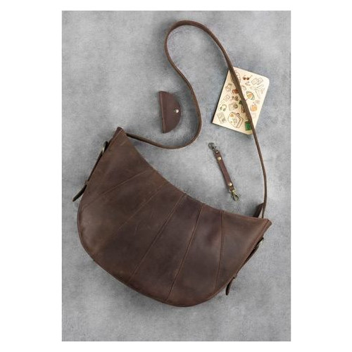 Шкіряна сумка Круасан темно-коричнева Blank Note BN-BAG-12-o фото №4
