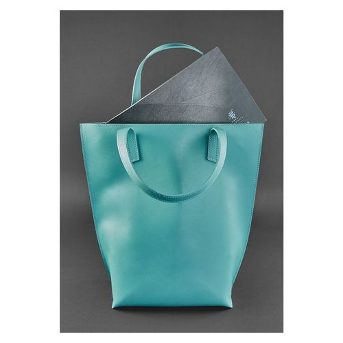 Жіноча шкіряна сумка-шоппер DD Turquoise Blank Note BN-BAG-17-tiffany фото №3