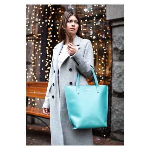 Жіноча шкіряна сумка-шоппер DD Turquoise Blank Note BN-BAG-17-tiffany фото №9