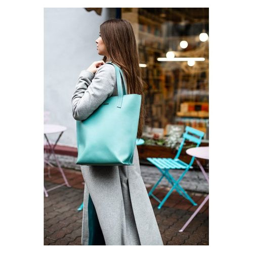Жіноча шкіряна сумка-шоппер DD Turquoise Blank Note BN-BAG-17-tiffany фото №8