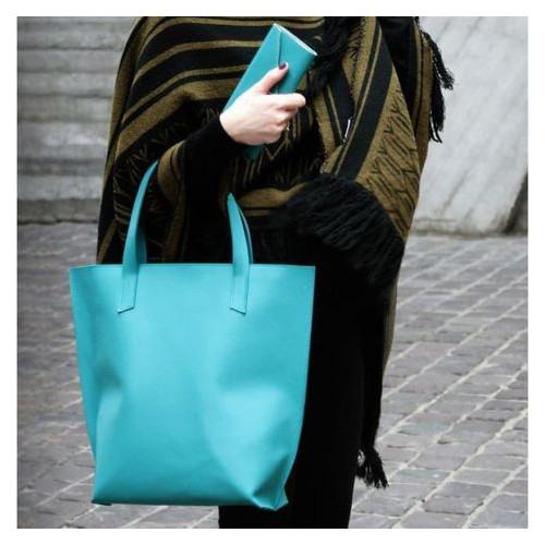 Жіноча шкіряна сумка-шоппер DD Turquoise Blank Note BN-BAG-17-tiffany фото №10