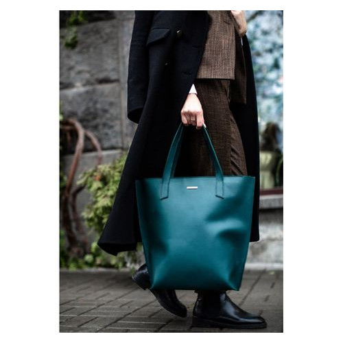 Шкіряна сумка жіноча шоппер DD зелена Blank Note BN-BAG-17-malachite фото №7