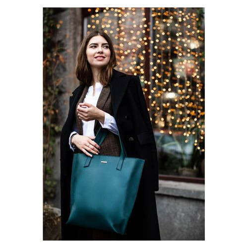 Шкіряна сумка жіноча шоппер DD зелена Blank Note BN-BAG-17-malachite фото №8