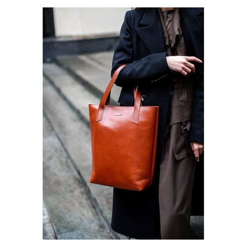 Шкіряна сумка жіноча шоппер DD світло-коричнева Blank Note BN-BAG-17-k фото №1