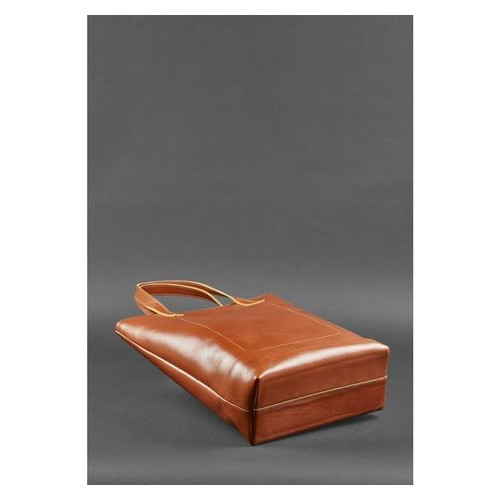 Шкіряна сумка жіноча шоппер DD світло-коричнева Blank Note BN-BAG-17-k фото №4