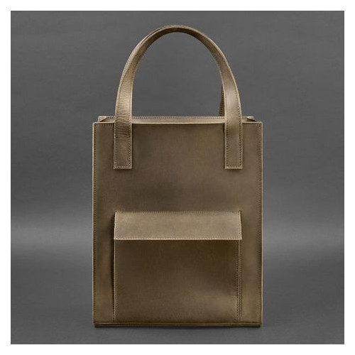 Шкіряна сумка шоппер Бетсі з кишенею темно-коричнева Blank Note BN-BAG-10-1-o фото №6