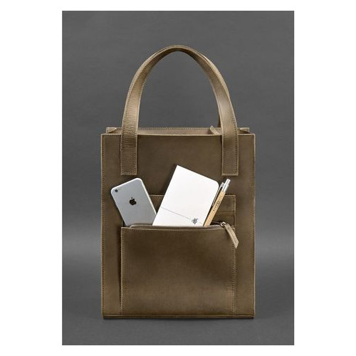 Шкіряна сумка шоппер Бетсі з кишенею темно-коричнева Blank Note BN-BAG-10-1-o фото №2