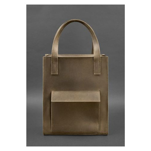 Шкіряна сумка шоппер Бетсі з кишенею темно-коричнева Blank Note BN-BAG-10-1-o фото №1