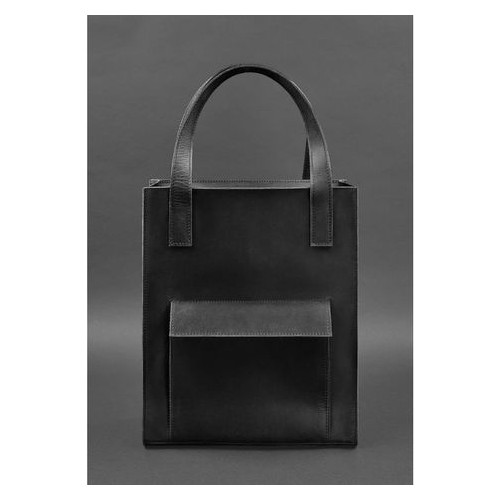 Шкіряна жіноча сумка шоппер Бетсі з кишенею чорна Blank Note BN-BAG-10-1-g-kr фото №1