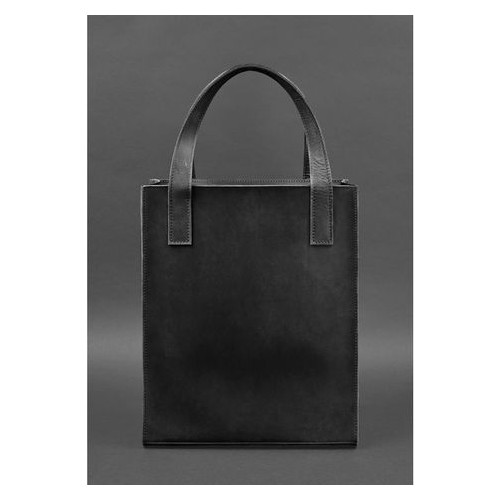 Шкіряна жіноча сумка шоппер Бетсі з кишенею чорна Blank Note BN-BAG-10-1-g-kr фото №3