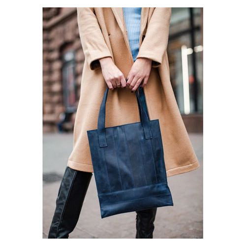 Шкіряна жіноча сумка шоппер Бетсі синя Blank Note BN-BAG-10-nn фото №7