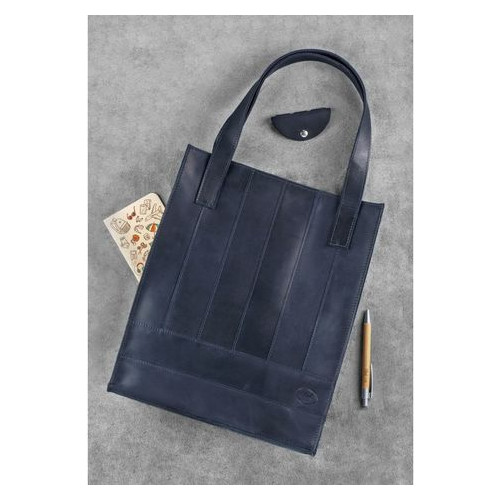 Шкіряна жіноча сумка шоппер Бетсі синя Blank Note BN-BAG-10-nn фото №4