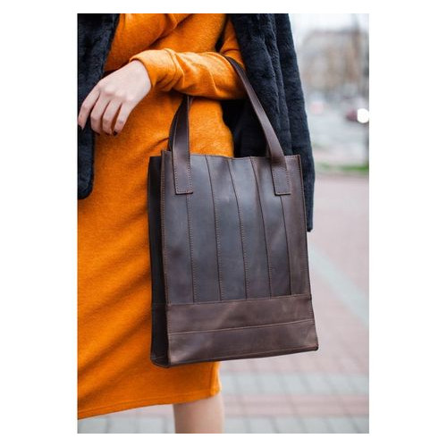 Шкіряна сумка шоппер Бетсі темно-коричнева Blank Note BN-BAG-10-o фото №6