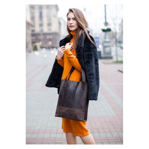 Шкіряна сумка шоппер Бетсі темно-коричнева Blank Note BN-BAG-10-o фото №1