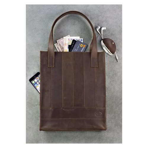 Шкіряна сумка шоппер Бетсі темно-коричнева Blank Note BN-BAG-10-o фото №3