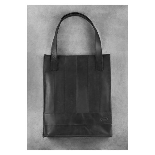 Шкіряна жіноча сумка шоппер Бетсі чорна Blank Note BN-BAG-10-g-kr фото №2