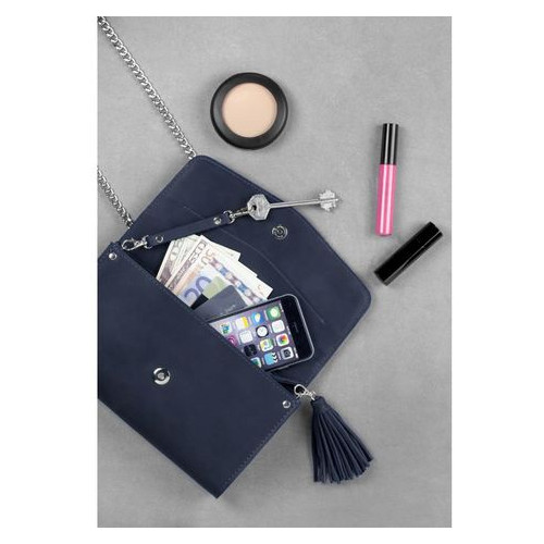 Шкіряна сумка жіноча Еліс синя Blank Note BN-BAG-7-nn фото №4