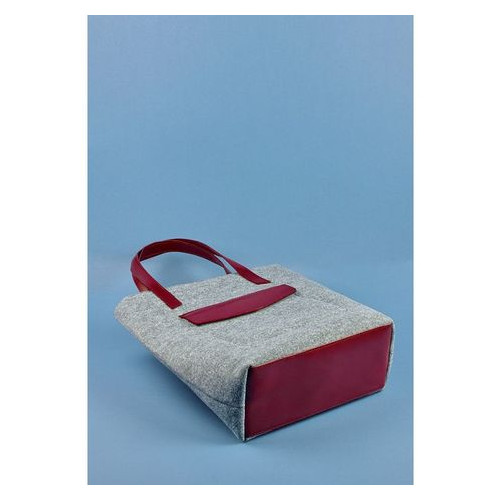 Фетрова жіноча сумка Шоппер DD зі шкіряними бордовими вставками Blank Note BN-BAG-17-felt-vin фото №5