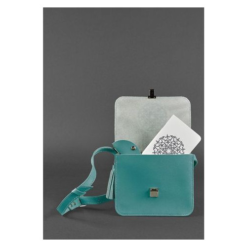 Шкіряна жіноча бохо сумка Лілу бірюзова Blank Note BN-BAG-3-tiffany фото №3