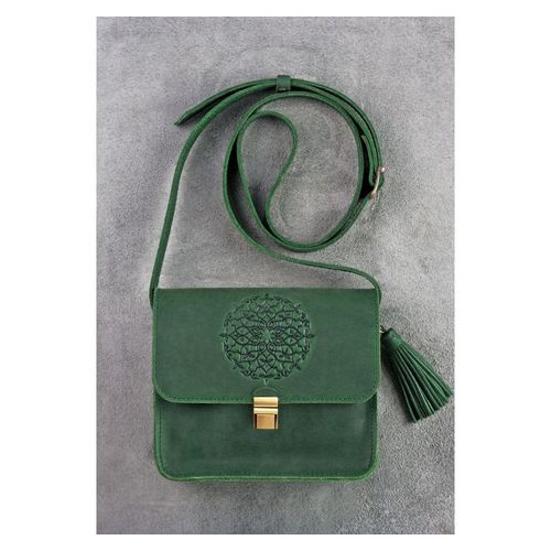 Шкіряна жіноча бохо сумка Лілу зелена Blank Note BN-BAG-3-iz-man фото №2