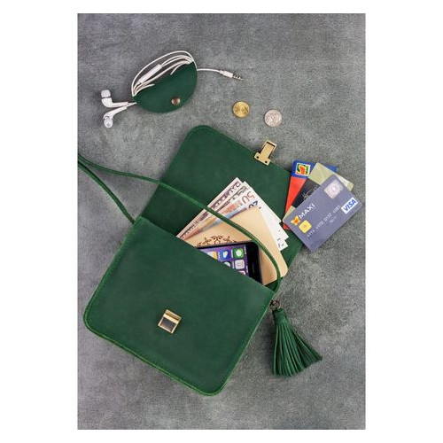 Шкіряна жіноча бохо сумка Лілу зелена Blank Note BN-BAG-3-iz-man фото №4