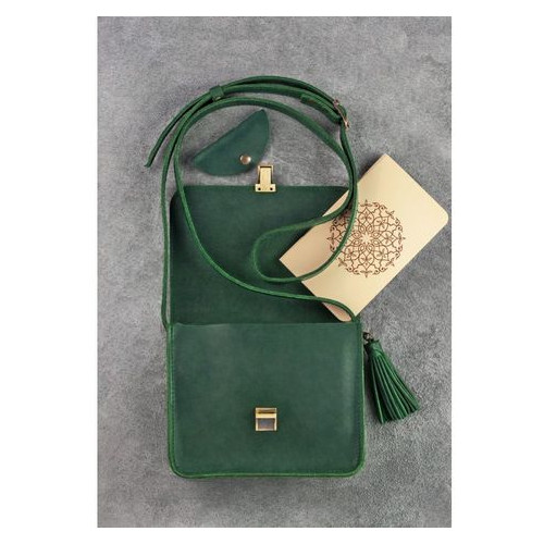 Шкіряна жіноча бохо сумка Лілу зелена Blank Note BN-BAG-3-iz-man фото №5