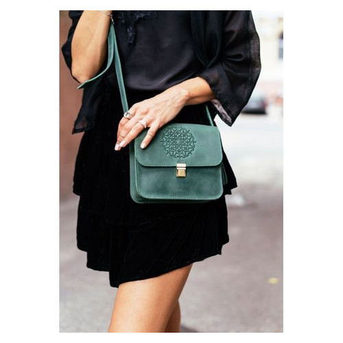 Шкіряна жіноча бохо сумка Лілу зелена Blank Note BN-BAG-3-iz-man фото №1