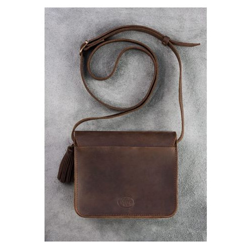 Шкіряна жіноча бохо сумка Лілу темно-коричнева Blank Note BN-BAG-3-o-man фото №3