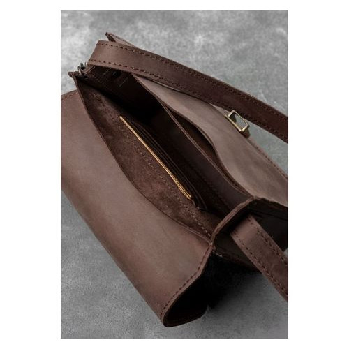 Шкіряна жіноча бохо сумка Лілу темно-коричнева Blank Note BN-BAG-3-o-man фото №6