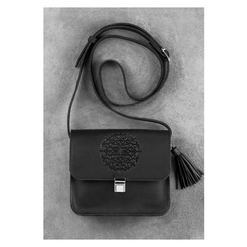 Шкіряна жіноча бохо сумка Лілу чорна Blank Note BN-BAG-3-g-man фото №2