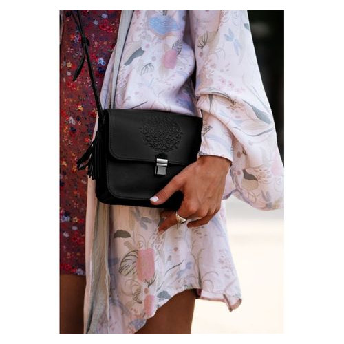 Шкіряна жіноча бохо сумка Лілу чорна Blank Note BN-BAG-3-g-man фото №1