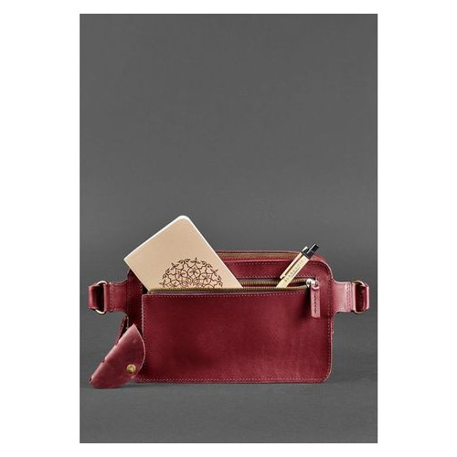 Шкіряна сумка жіноча Dropbag Maxi бордова Krast Blank Note bn-bag-20-vin фото №5