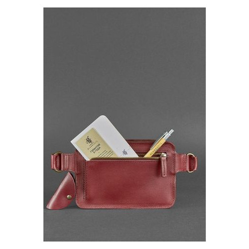 Шкіряна сумка жіноча Dropbag Mini Krast бордова Blank Note BN-BAG-6-vin фото №4