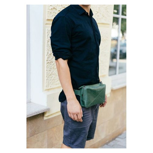 Шкіряна сумка Dropbag Maxi зелена Blank Note BN-BAG-20-iz фото №7