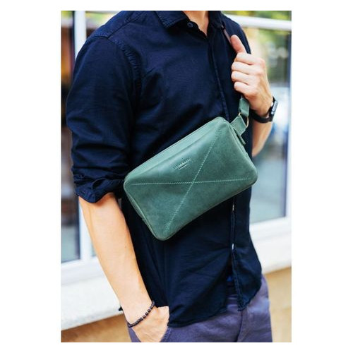 Шкіряна сумка Dropbag Maxi зелена Blank Note BN-BAG-20-iz фото №1