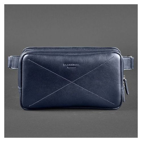 Шкіряна сумка Dropbag Maxi темно-синя Blank Note BN-BAG-20-navy-blue фото №7
