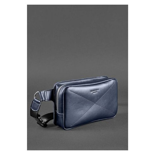 Шкіряна сумка Dropbag Maxi темно-синя Blank Note BN-BAG-20-navy-blue фото №2
