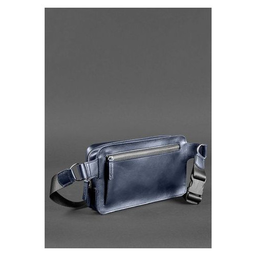 Шкіряна сумка Dropbag Maxi темно-синя Blank Note BN-BAG-20-navy-blue фото №4