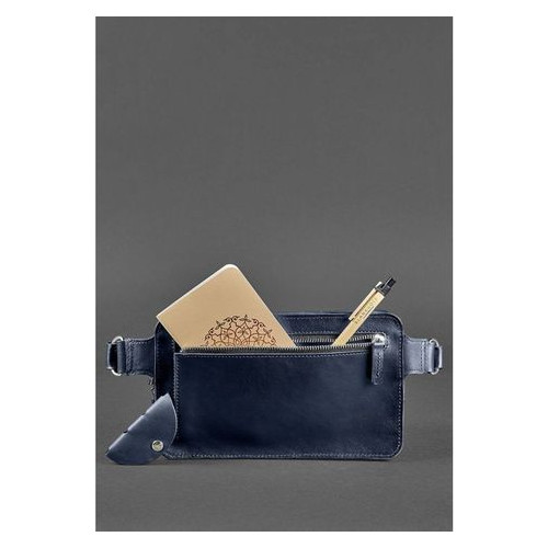 Шкіряна сумка Dropbag Maxi темно-синя Blank Note BN-BAG-20-navy-blue фото №5