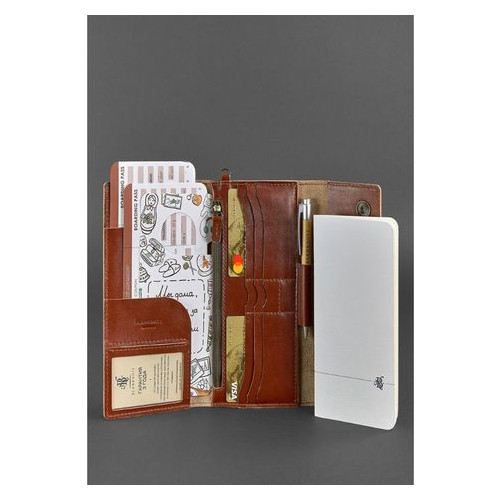 Шкіряний клатч органайзер (Тревел-кейс) 5.0 світло-коричневий Blank Note BN-TK-5-k фото №2