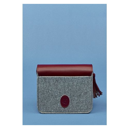 Фетрова жіноча бохо-сумка Лілу зі шкіряними бордовими вставками Blank Note BN-BAG-3-felt-vin фото №4