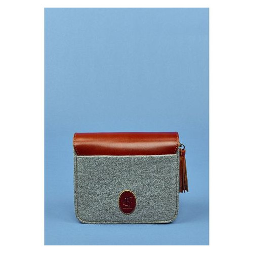 Фетрова жіноча бохо-сумка Лілу зі шкіряними коричневими вставками Blank Note BN-BAG-3-felt-k фото №4