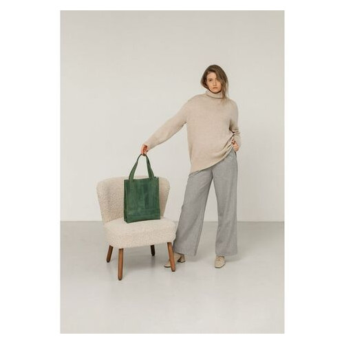 Шкіряна жіноча сумка шоппер Бетсі зелена BlankNote (BN-BAG-10-iz) фото №6