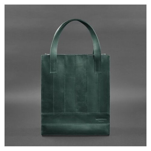 Шкіряна жіноча сумка шоппер Бетсі зелена BlankNote (BN-BAG-10-iz) фото №7