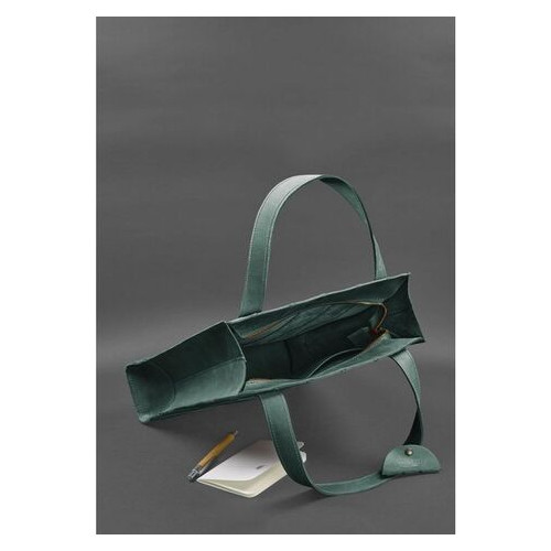 Шкіряна жіноча сумка шоппер Бетсі зелена BlankNote (BN-BAG-10-iz) фото №5