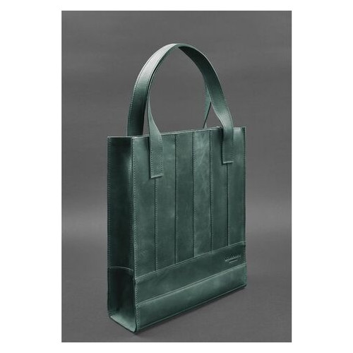 Шкіряна жіноча сумка шоппер Бетсі зелена BlankNote (BN-BAG-10-iz) фото №3