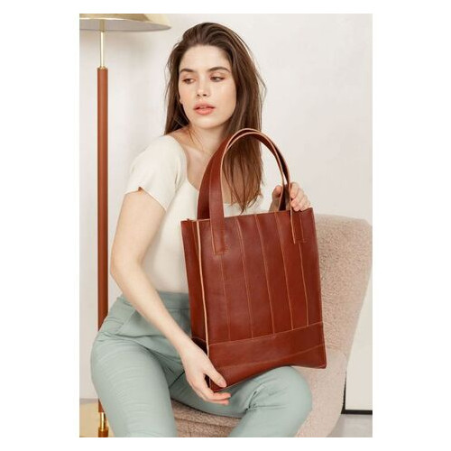 Шкіряна сумка шоппер Бетсі світло-коричнева краст BlankNote (BN-BAG-10-k) фото №3